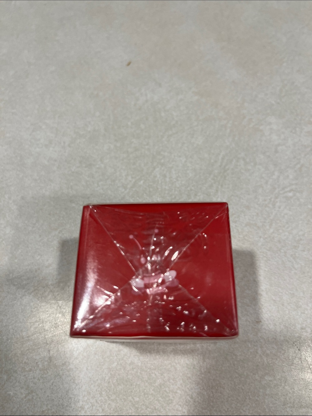 Red Square Cosmetic Jar - Glossy Finish - Picture 2 of 4